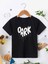 Rahat Kalıp Pamuklu Baskılı Siyah Çocuk T-Shirt 1