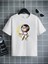 Rahat Kalıp Pamuklu Baskılı Beyaz Çocuk T-Shirt 1