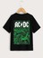 Rahat Kalıp Pamuklu Baskılı Siyah Çocuk T-Shirt 2