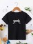 Rahat Kalıp Pamuklu Baskılı Siyah Çocuk T-Shirt 1