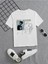 Rahat Kalıp Pamuklu Baskılı Beyaz Çocuk T-Shirt 1