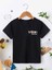 Rahat Kalıp Pamuklu Baskılı Siyah Çocuk T-Shirt 1