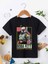 Rahat Kalıp Pamuklu Baskılı Siyah Çocuk T-Shirt 1
