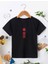 Rahat Kalıp Pamuklu Baskılı Siyah Çocuk T-Shirt 1