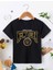 Rahat Kalıp Pamuklu Baskılı Siyah Çocuk T-Shirt 1