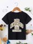 Rahat Kalıp Pamuklu Baskılı Siyah Çocuk T-Shirt 1