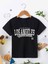 Rahat Kalıp Pamuklu Baskılı Siyah Çocuk T-Shirt 1