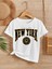 Rahat Kalıp Pamuklu Baskılı Beyaz Çocuk T-Shirt 1