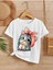 Rahat Kalıp Pamuklu Baskılı Beyaz Çocuk T-Shirt 1