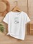 Rahat Kalıp Pamuklu Baskılı Beyaz Çocuk T-Shirt 1