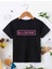 Rahat Kalıp Pamuklu Baskılı Siyah Çocuk T-Shirt 1