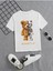 Rahat Kalıp Pamuklu Baskılı Beyaz Çocuk T-Shirt 1