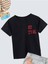 Rahat Kalıp Pamuklu Baskılı Siyah Çocuk T-Shirt 1