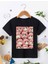 Rahat Kalıp Pamuklu Baskılı Siyah Çocuk T-Shirt 1
