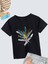 Rahat Kalıp Pamuklu Baskılı Siyah Çocuk T-Shirt 1