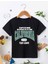 Rahat Kalıp Pamuklu Baskılı Siyah Çocuk T-Shirt 1