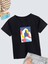 Rahat Kalıp Pamuklu Baskılı Siyah Çocuk T-Shirt 1