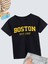 Rahat Kalıp Pamuklu Baskılı Siyah Çocuk T-Shirt 1
