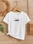 Rahat Kalıp Pamuklu Baskılı Beyaz Çocuk T-Shirt 1