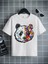 Rahat Kalıp Pamuklu Baskılı Beyaz Çocuk T-Shirt 1
