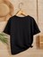 Rahat Kalıp Pamuklu Baskılı Siyah Çocuk T-Shirt 2