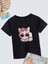 Rahat Kalıp Pamuklu Baskılı Siyah Çocuk T-Shirt 1