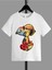 Rahat Kalıp Pamuklu Baskılı Beyaz Çocuk T-Shirt 1