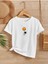 Rahat Kalıp Pamuklu Baskılı Beyaz Çocuk T-Shirt 1