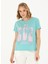 Yuvarlak Yaka Mint Kadın T-Shirt GADA 3