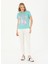Yuvarlak Yaka Mint Kadın T-Shirt GADA 4