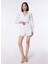 Normal Bel Normal Beyaz Kadın Şort Onllou Lıfe Emb Loose Shorts Ptm 3