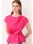 Drape Detaylı Peplum Poplin Bluz Fuşya Y2413026_003 1