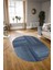 Dijital Kaymaz Yıkanabilir Modern Desen Oval Yolluk Mutfak Salon Halısı, N-O-Modern-34-Mavi, 3