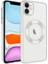 Apple iPhone 11 - Uyumlu Wireless Şarj Özellikli Sert Pc Zore Riksos Magsafe Kapak-Renksiz 1