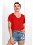 Kadın V Yaka Kısa Kollu T-Shirt 1478-23 3