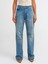 71466 Kendinden Tintli Straight Denim Pantolon-Mavi 3