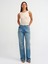 71466 Kendinden Tintli Straight Denim Pantolon-Mavi 1