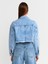 65347 Crop Denim Ceket-Mavi 2