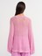 10551 Kayık Yaka Yumuşak Dokulu Ajurlu Kimono Kol Triko Kazak-Pembe 2