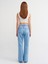 71463 Düşük Bel Flare Denim Pantolon-Mavi 2