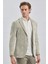 Koyu Haki Mono Yaka Ekose Desen 2 Düğmeli 6 Drop Slim Fit Ceket 1002240158 3
