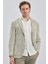 Koyu Haki Mono Yaka Ekose Desen 2 Düğmeli 6 Drop Slim Fit Ceket 1002240158 4