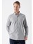 Gri Uzun Kollu Gabardin Sert Yaka Cepli Casual Comfort Fit Rahat Kesim Gömlek 1004235108 3