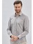 Gri Uzun Kollu Bez Ayağı Sert Yaka Cepsiz Pamuklu Klasik Slim Fit Dar Kesim Gömlek 1004240230 4