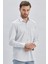 Beyaz Uzun Kollu Ekoseli Sert Yaka Cepli Pamuklu Klasik Comfort Fit Rahat Kesim Gömlek 1004240223 2