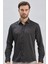 Siyah Uzun Kollu Sert Yaka Cepsiz Pamuklu Likralı Klasik Slim Fit Dar Kesim Gömlek 1004240234 4