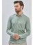Açık Yeşil Uzun Kollu Biritli Yaka Biyeli Pamuklu Likralı Casual Slim Fit Dar Kesim Gömlek 1004240232 2