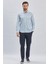 Mavi Kısalabilir Kol Baskılı Cepsiz %97 Pamuk %3 Elastane Klasik Slim Fit Gömlek 1004240116 1