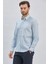 Mavi Kısalabilir Kol Baskılı Cepsiz %97 Pamuk %3 Elastane Klasik Slim Fit Gömlek 1004240116 2