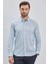 Mavi Kısalabilir Kol Baskılı Cepsiz %97 Pamuk %3 Elastane Klasik Slim Fit Gömlek 1004240116 5